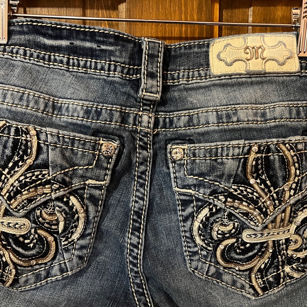 Miss Me boot cut distressed jeans in excellent condition. - Picture 2 of 7